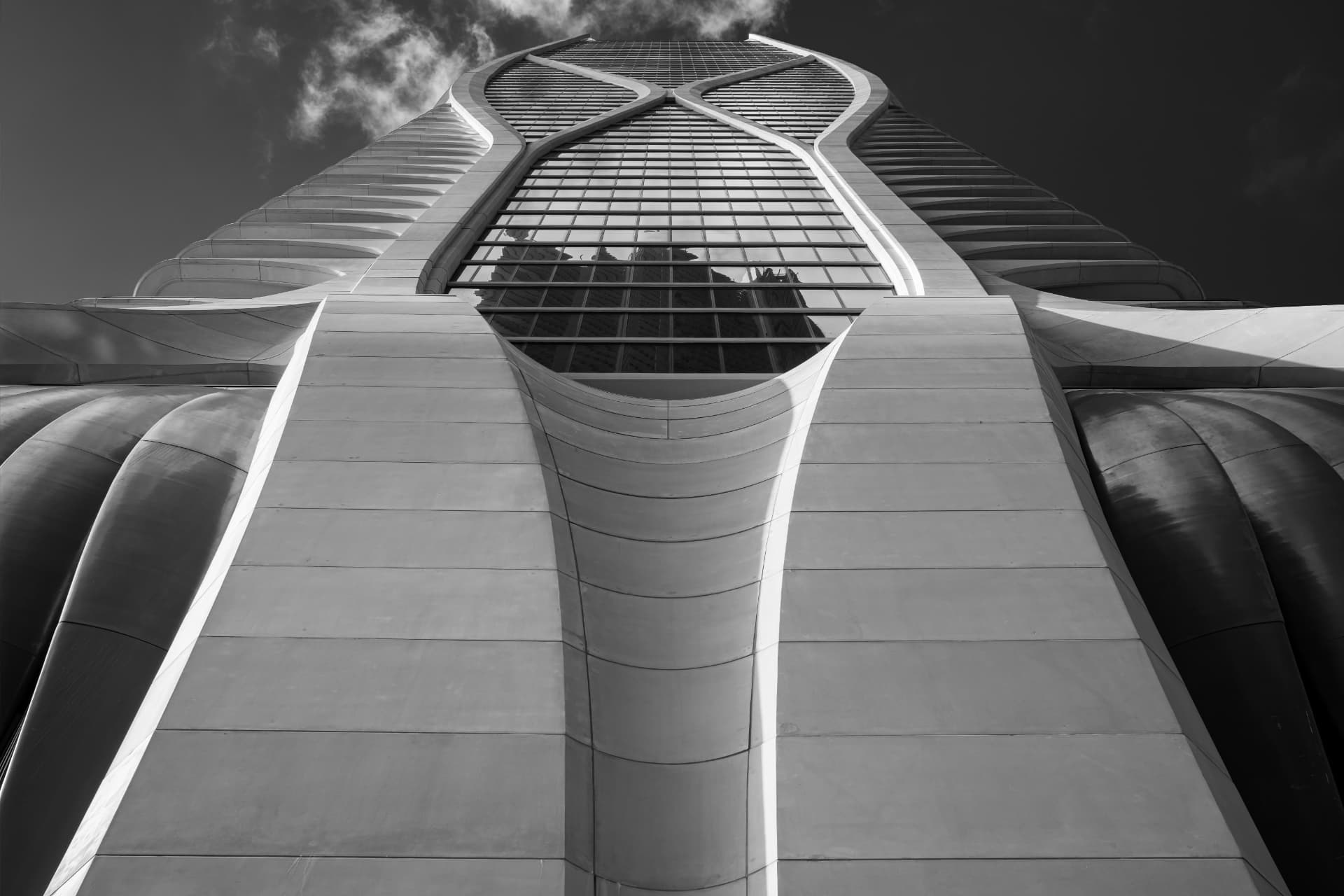 Miami tower facade from below